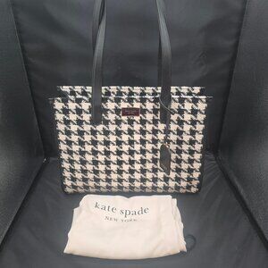 Kate Spade Manhattan Houndstooth Tweed Large Market Tote KI576